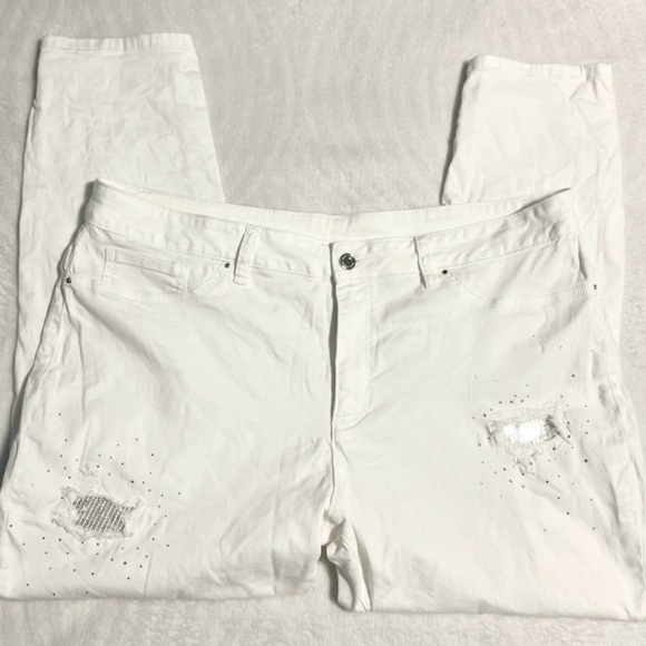 Joseph Ribkoff Cream Cropped Jeans - Picture 3 of 5